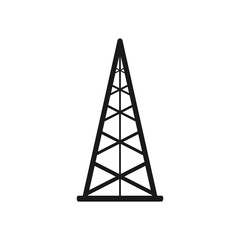 Electric tower icon. Oil derrick sign. Oil drilling wells symbol.