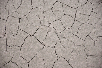 Top view cracked patterns of soil ground texture for background , nature drought