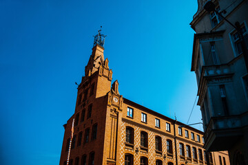 Antique building view in Old Town Poznan, Poland
