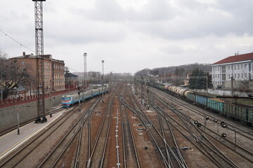 Fototapeta na wymiar railway in the city