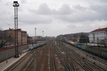 Fototapeta na wymiar railway in the city