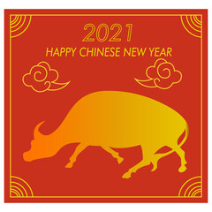 Chinese new year celebration design with buffalo  symbol.