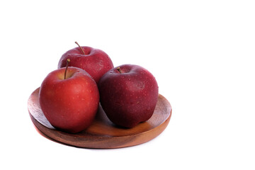 Fresh red Apple fruit with water drops isolated on white background with clipping path.