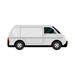minivan car transport vehicle side view, car icon vector