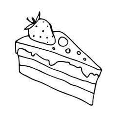 Piece of cake isolated on white background
