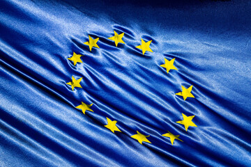 eu flag background in wind