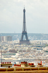 Paryskie dachy i wieża - obrazy, fototapety, plakaty