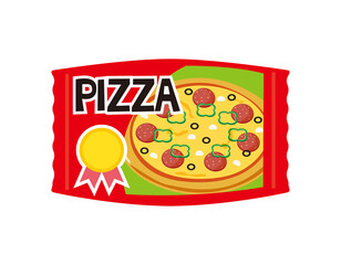冷凍ピザのベクターイラスト　冷凍食品