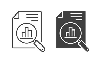Analytics icon. Vector illustration. Symbol of business Intelligence, data analysis, marketing research. - obrazy, fototapety, plakaty