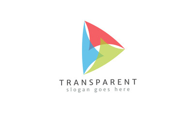 Transparent abstract triangle shape logo design. isolated white. vector
