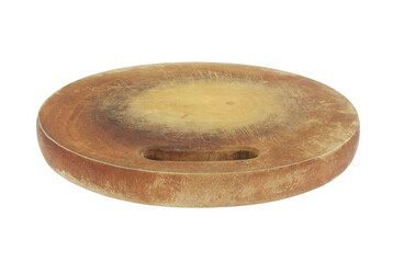 Old grunge cutting board isolated on white background