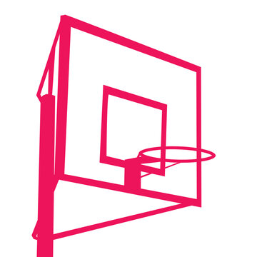 Pink Basketball Hoop On White Background