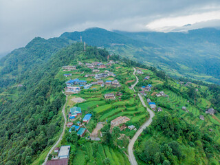 The valley of Pokhara in Nepal
