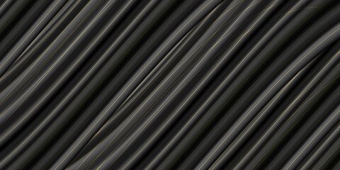 Background, black and gold halftone shine dots on geometric triangle pattern, vector. Golden confetti glitter on black gradient background, glittery polygon or 3d abstract card layout