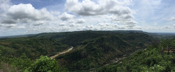 panorama of the mountains in the summer