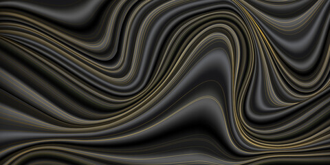 Obraz premium Black and gold luxury background. Black curtain background with shiny golden lines