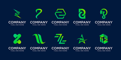 Set of collection initial letter Z logo template. icons for business of fashion, sport, automotive.