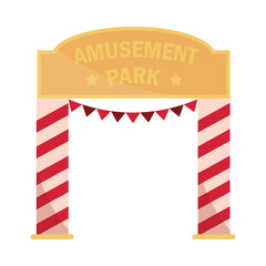 entrance with pennants amusement park carnival flat