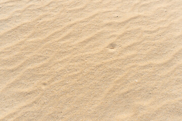 Fototapeta na wymiar Pattern of sand texture at the beach in summer