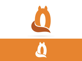 Letter O cat logo design. Vector combination of animals and letter