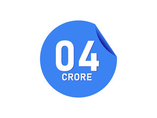 4 Crore texts on the blue sticker