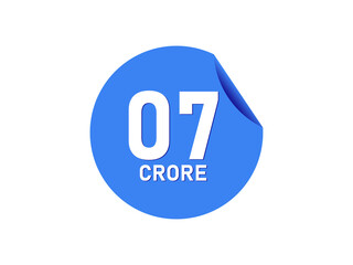 7 Crore texts on the blue sticker