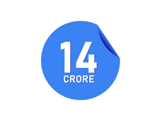 14 Crore texts on the blue sticker