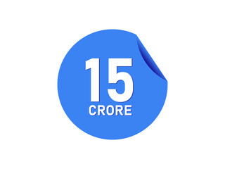 15 Crore texts on the blue sticker