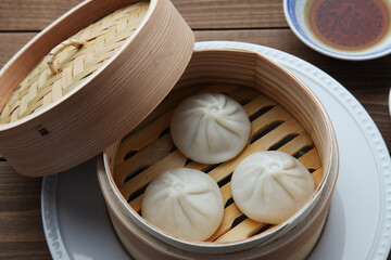 小籠包 せいろ 中華料理 木のテーブル
