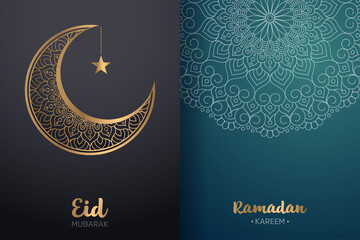 Fototapeta na wymiar Ramadan kareem background with mandala ornament