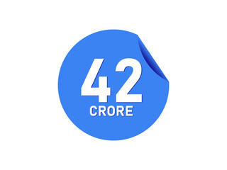 42 Crore texts on the blue sticker