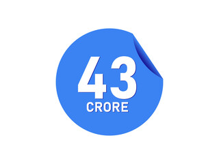 43 Crore texts on the blue sticker