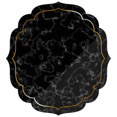 エレガントなフレーム　ブラック＆ゴールド　大理石