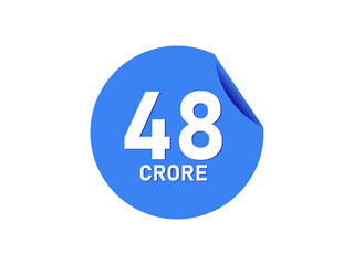 48 Crore texts on the blue sticker