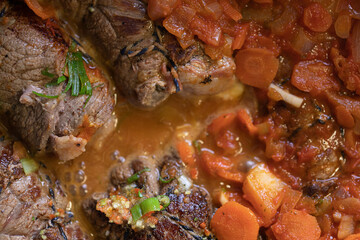 beef roulades, traditional german meal, filled meat