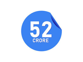 52 Crore texts on the blue sticker