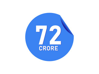 72 Crore texts on the blue sticker