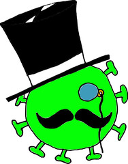 Cartoon version for new coronavirus variant from Great Britain