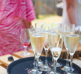 drinks waiting for a toast with family and friends