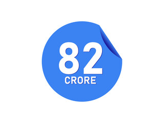 82 Crore texts on the blue sticker