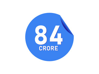 84 Crore texts on the blue sticker