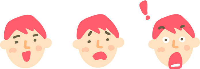 いろんな表情の顔3個セット
