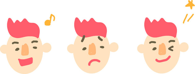 いろんな表情の顔3個セット