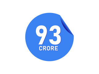 93 Crore texts on the blue sticker
