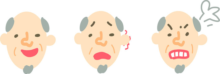 いろんな表情の顔3個セット