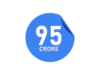 95 Crore texts on the blue sticker