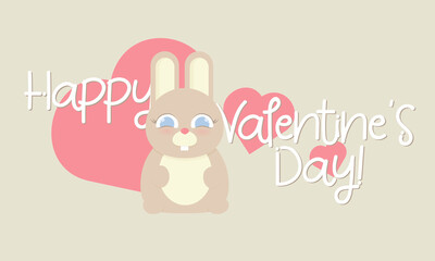 happy valentine's day rabbit card