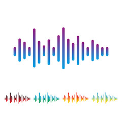 Sound wave icon. Vector set of sound waves. Icons of colored sound waves isolated on white background. Simple logo.
