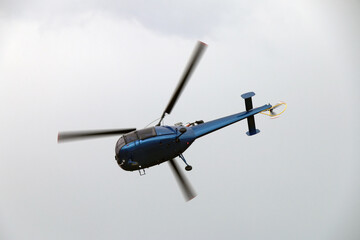 helicopter in action