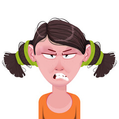 Woman cartoon character avatar, flat style portrait